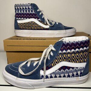 VANS Sk8-Hi Fair Isle in Blue/Multicolor Women’s size 10.5 / Men’s size 9